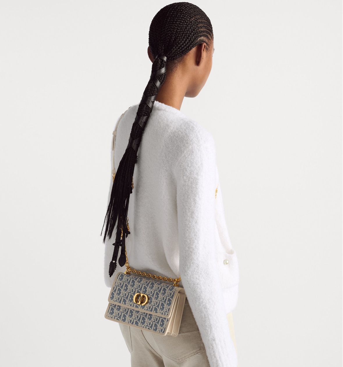 dior miss caro mini oblique print chain flap crossbody bag
